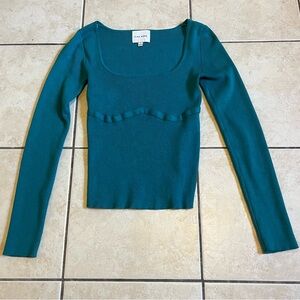 Pink Rose turquoise knit long sleeve